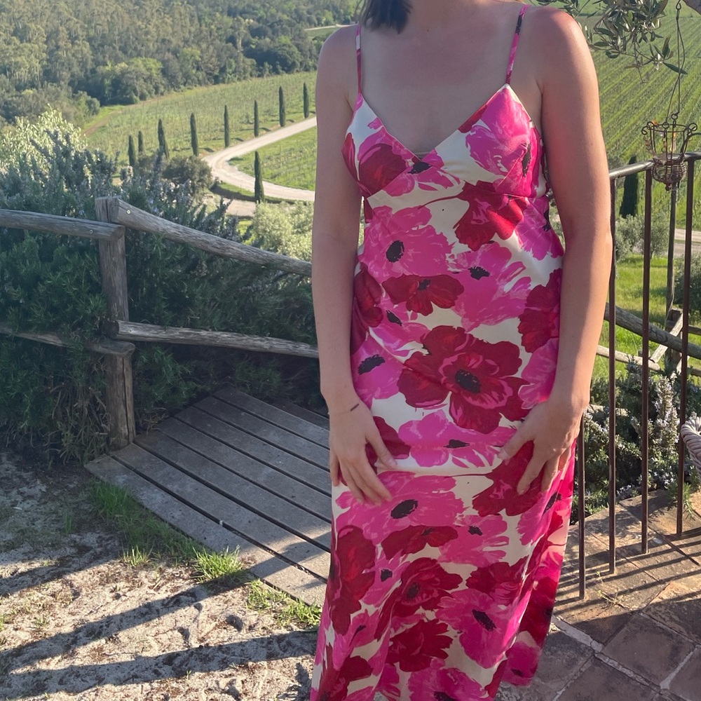 emory park Pink & Cream Floral Slip Dress